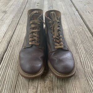 Rare vintage style brown leather lace up boots women’s size 8.5, men’s 7